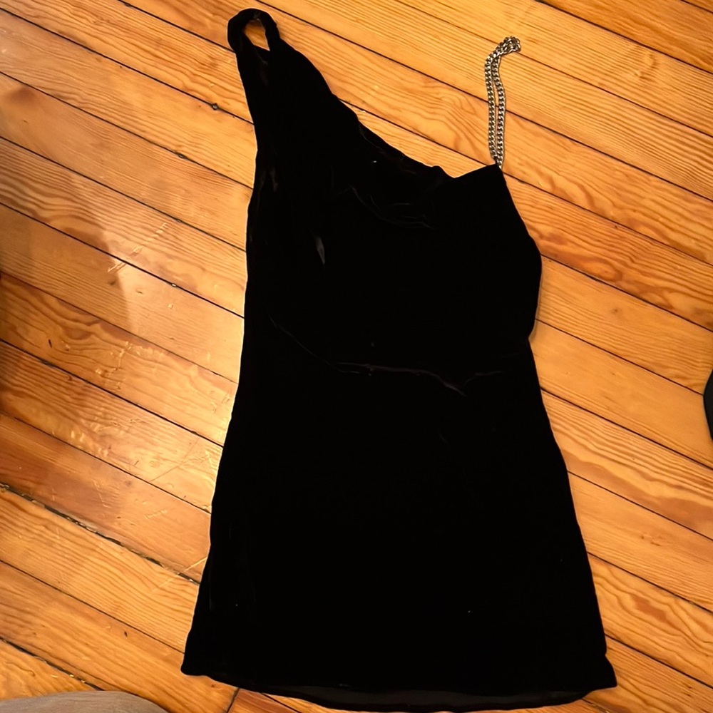 Black velvet dress